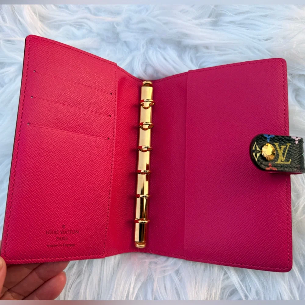 Louis Vuitton Black Monogram Multicolor Small 6-ring Agenda (Pocket size paper)